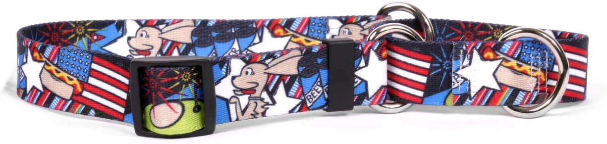 Yellow Dog Design Martingale Collar.Patriotic Paws, Medium 20"