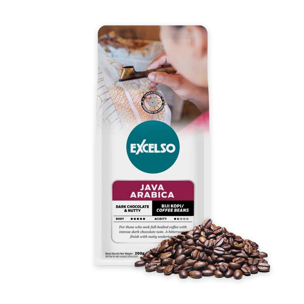 Excelso Java Arabica, Coffee Beans, 200g (Pack of 1)