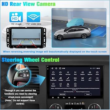 AWESAFE 8 Touch Screen Car Stereo for Chevy Silverado GMC Sierra Yukon, Android Silverado Radio Replacement with Wireless CarPlay & Android Auto, GPS Navigation Bluetooth WiFi SWC Backup Camera
