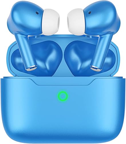 Auriculares inalámbricos Bluetooth 5.3, reproducción de 30 horas, auriculares transparentes para llamadas y auriculares integrados con cancelación