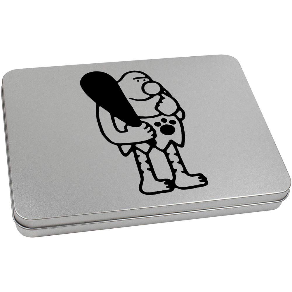 Azeeda 220mm 'Caveman' Metal Hinged Tin/Storage Box (TT00121331)