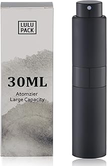 Perfume Atomizer Refillable Travel Bottle: Cologne Portable Sprayer for Men - Mini Spray Empty for Refill - 1oz Large Size Black