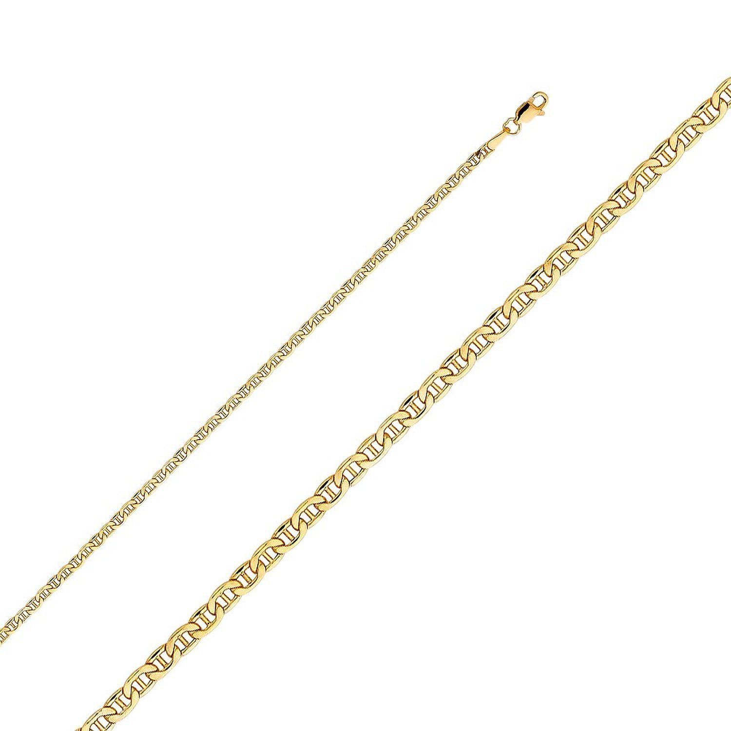 PRINS JEWELS Flach Mariner Kette 14 Karat 585 Gold Gelbgold 3.10 mm