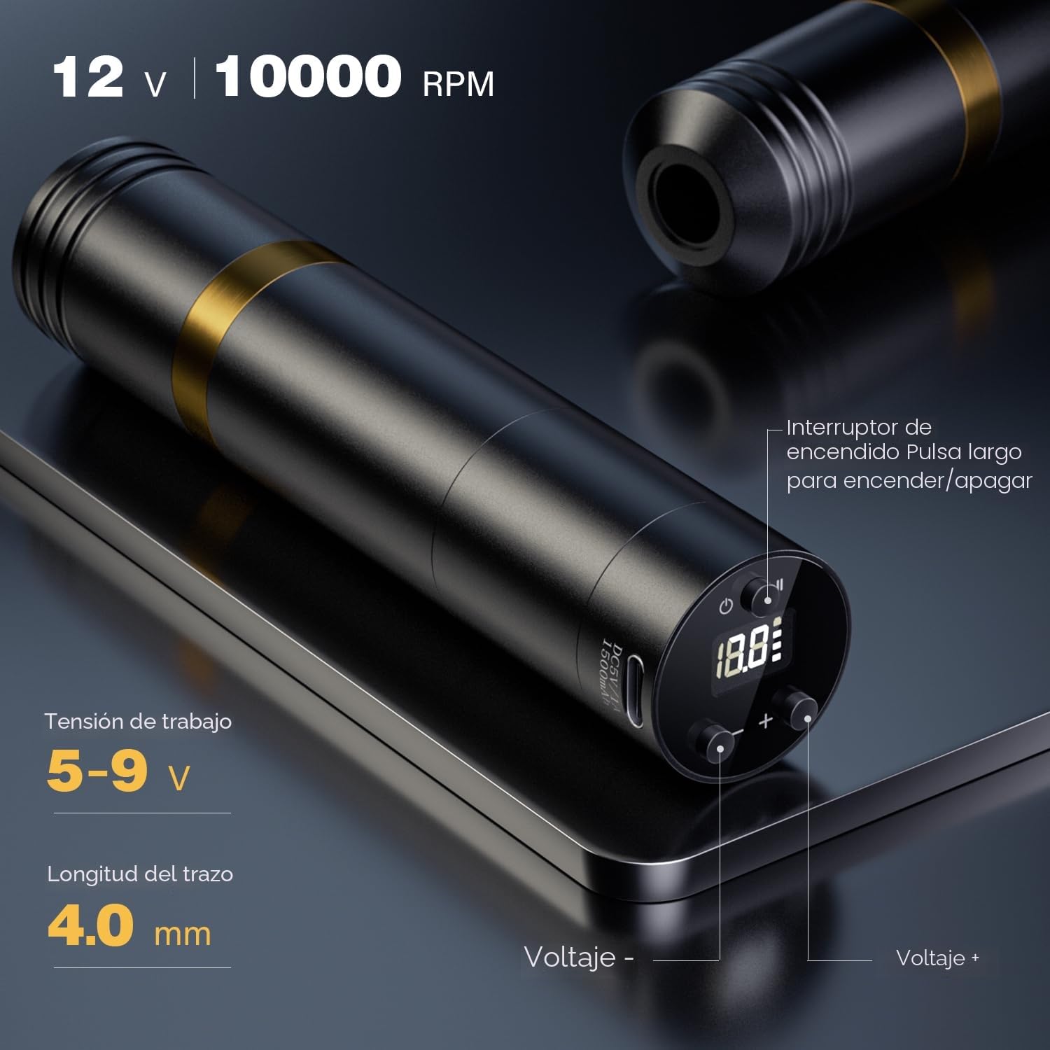 Biomaser Wireless Rotary Machine Kit Inalámbrica con 2 Baterías 1500mAh, 20 Agujas, 10 Botellas de Tinta para Principiantes y Artistas