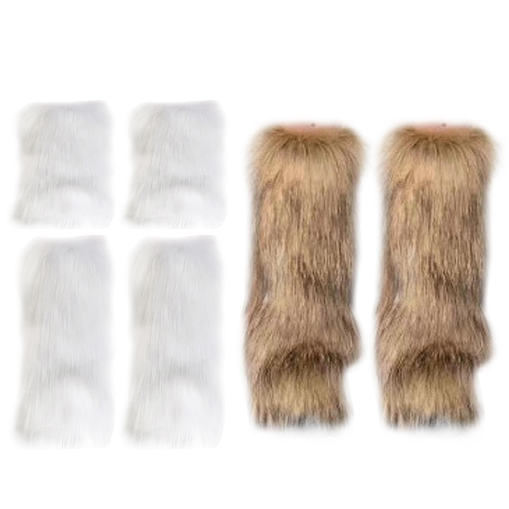 Faux Fur Boot Cover Cuffs Solid Short Furry Leg Warmer Winter Socks for Women Al