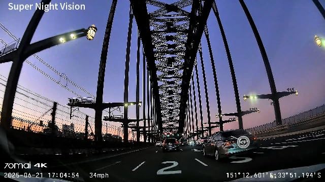 Bild 6 - 70mai A800SE Dashcam Auto Vorne Hinten 4K HDR 2160P+1080P mit 128GB SD Karte, Dual Autokamera 3" IPS, F1.55 Blende Nachtsicht, 210Sek.Puffer Notfall-Voraufzeichnung, Parküberwachung, Max 512GB