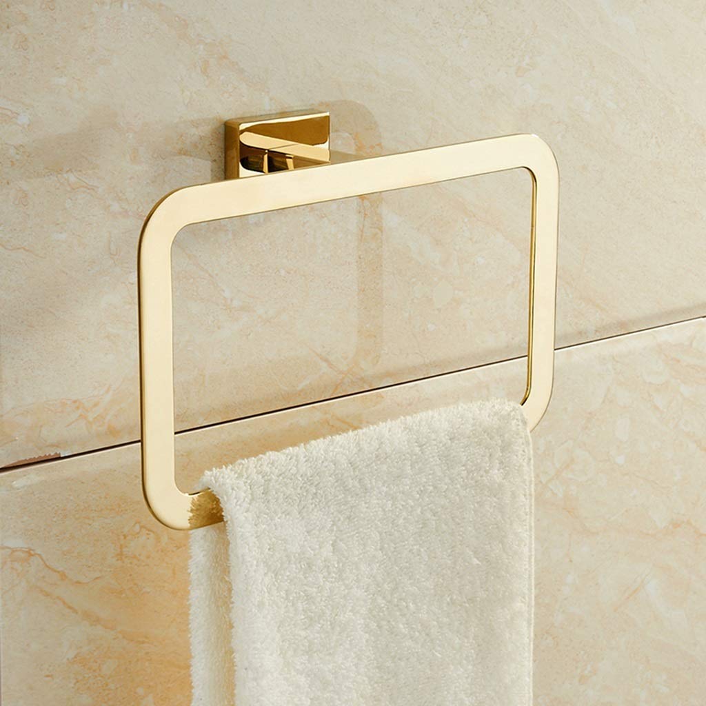 Portasciugamani Anello Quadrato in Lega di Alluminio Portasciugamani Portasciugamani Portasciugamani a Parete Ciondolo Hardware da Bagno antiruggine 22,5 cm