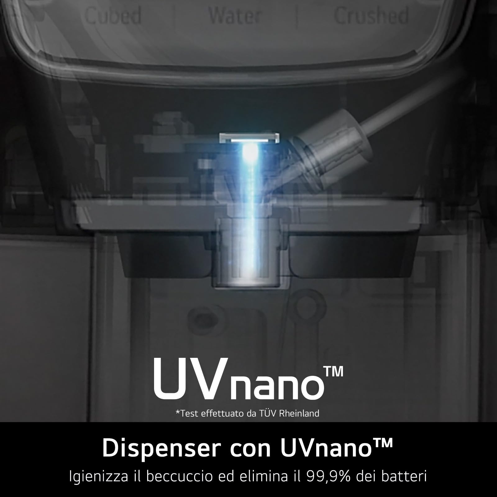 LG GSXE91EVAD Frigorifero Americano InstaView, Classe D, 628 L, Wi-Fi, Dispenser Acqua UVnano Senza Allaccio, Tecnologia Door e Linear Cooling, Acciaio Nero