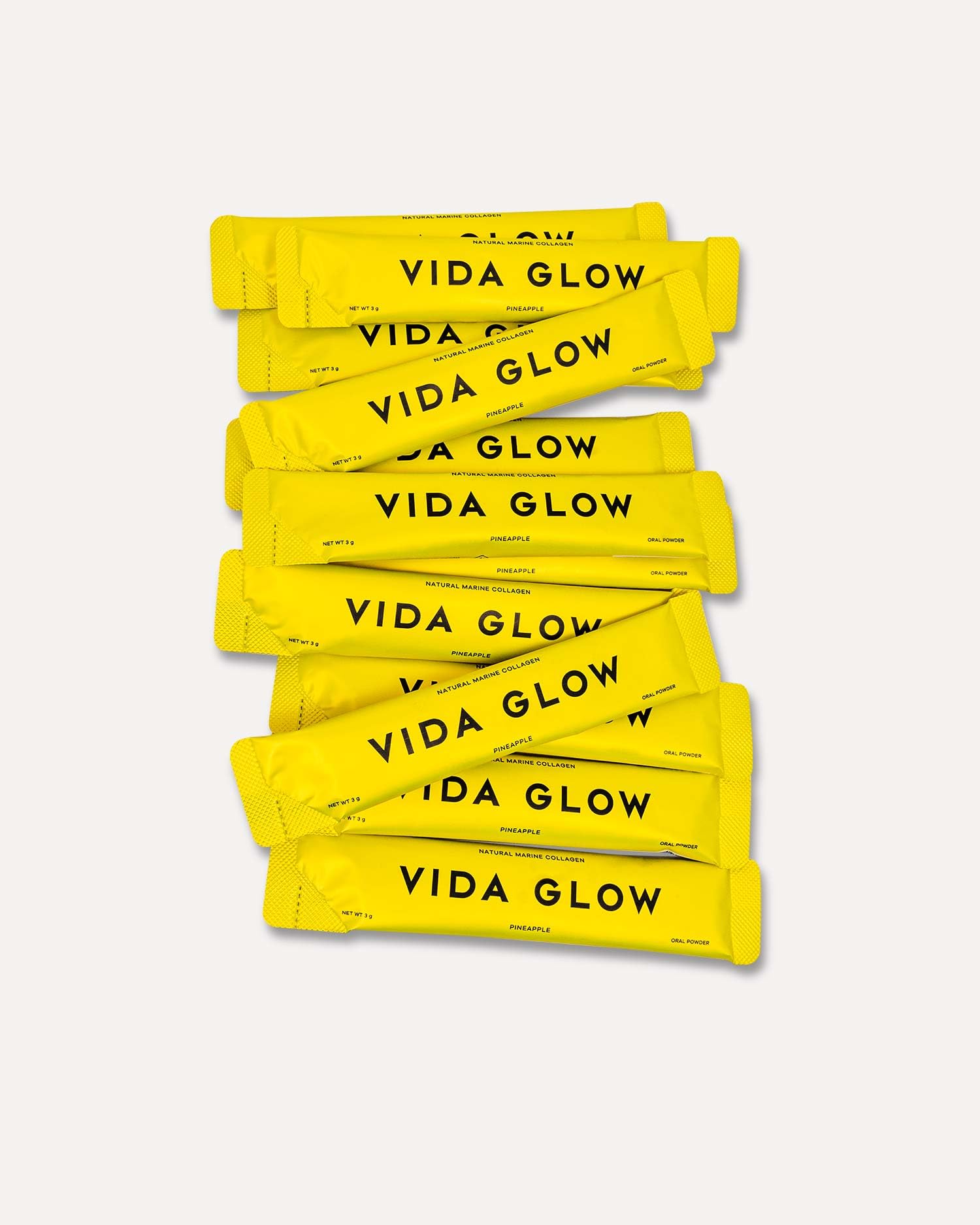 Vida Glow - Natürliche hydrolysierte Meereskollagen-Beutel | Fördert strahlende Haut + glättet feine Linien (Ananas, 30 Beutel)