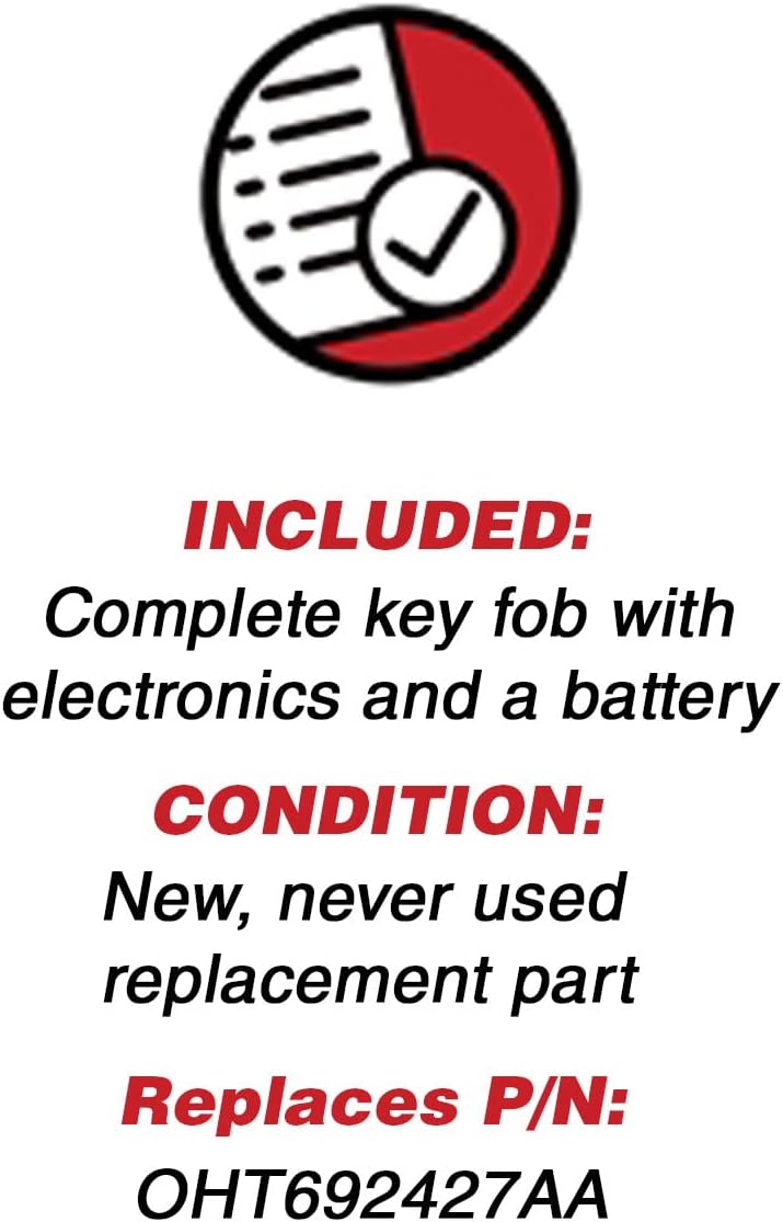 KeylessOption Keyless Entry Remote Start Control Car Key Fob Replacement for KOBDT04A (Pack of 2)