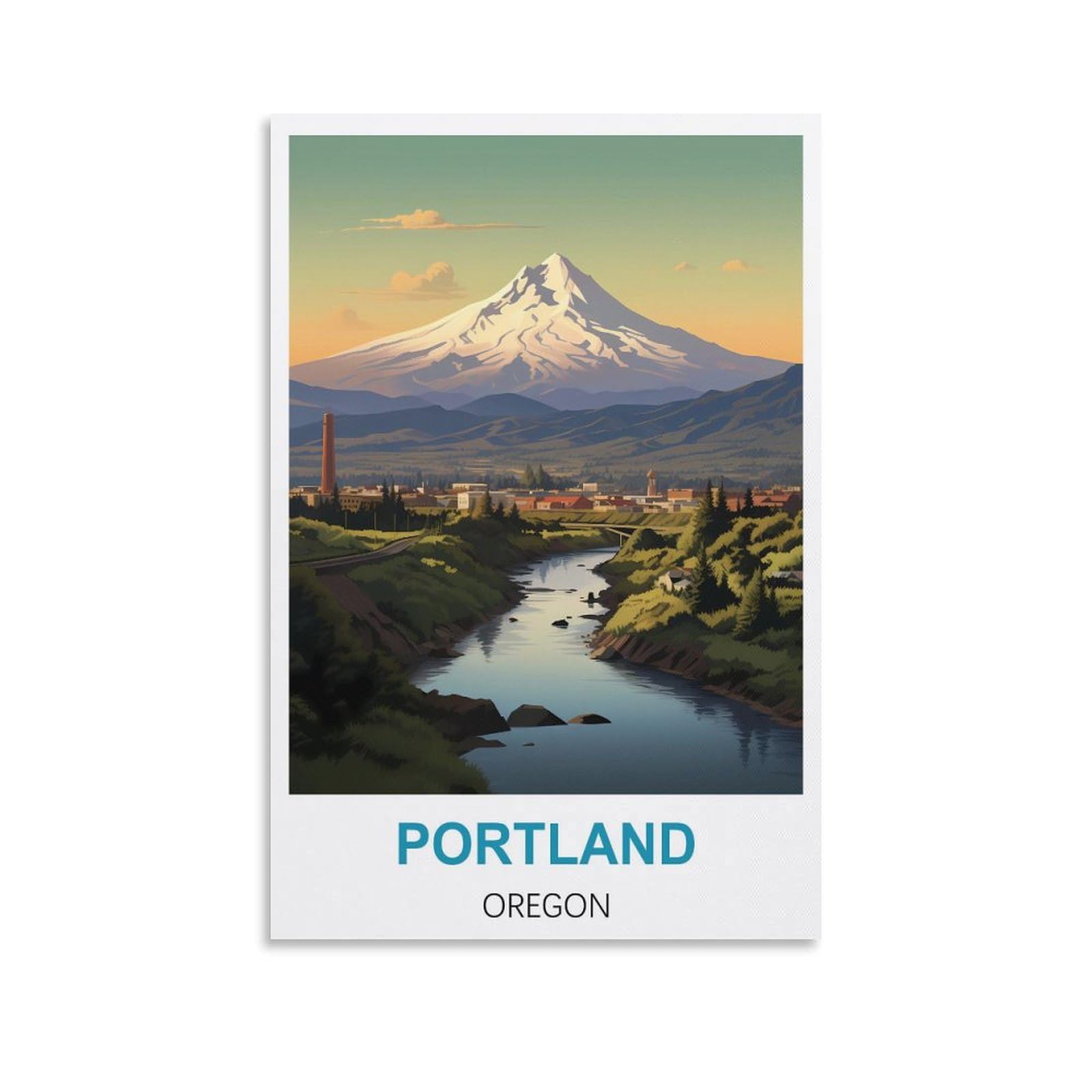 Metal Bar Signs Vintage Portland Oregon Travel Tin Signs Metal Poster Wall Decor Office Cafe Bathroom Badroom 15x30cm
