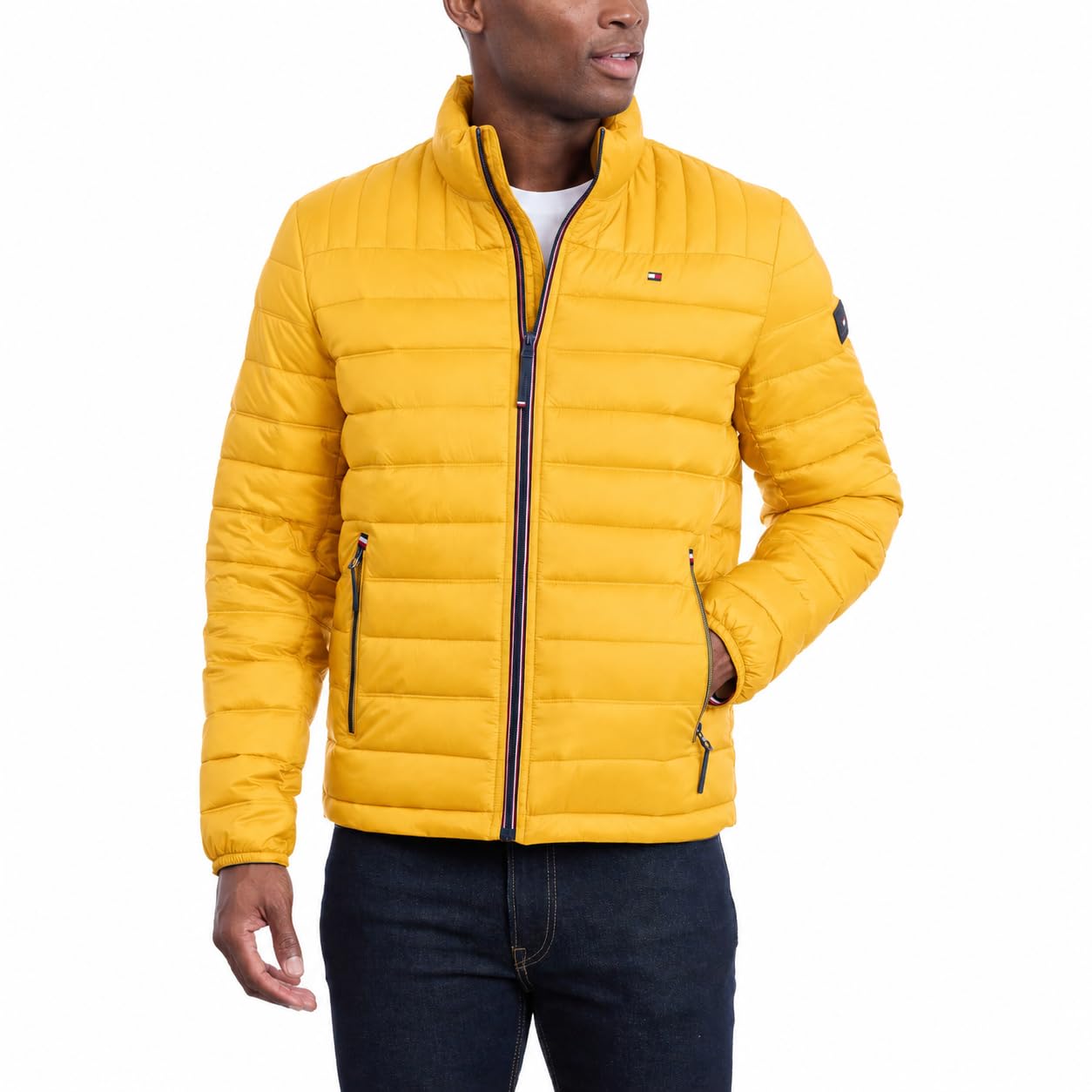 Tommy Hilfiger Men's Yellow Gold Ultra Loft Lightweight Packable Puffer Jacket (Standard And Big & Tall), S