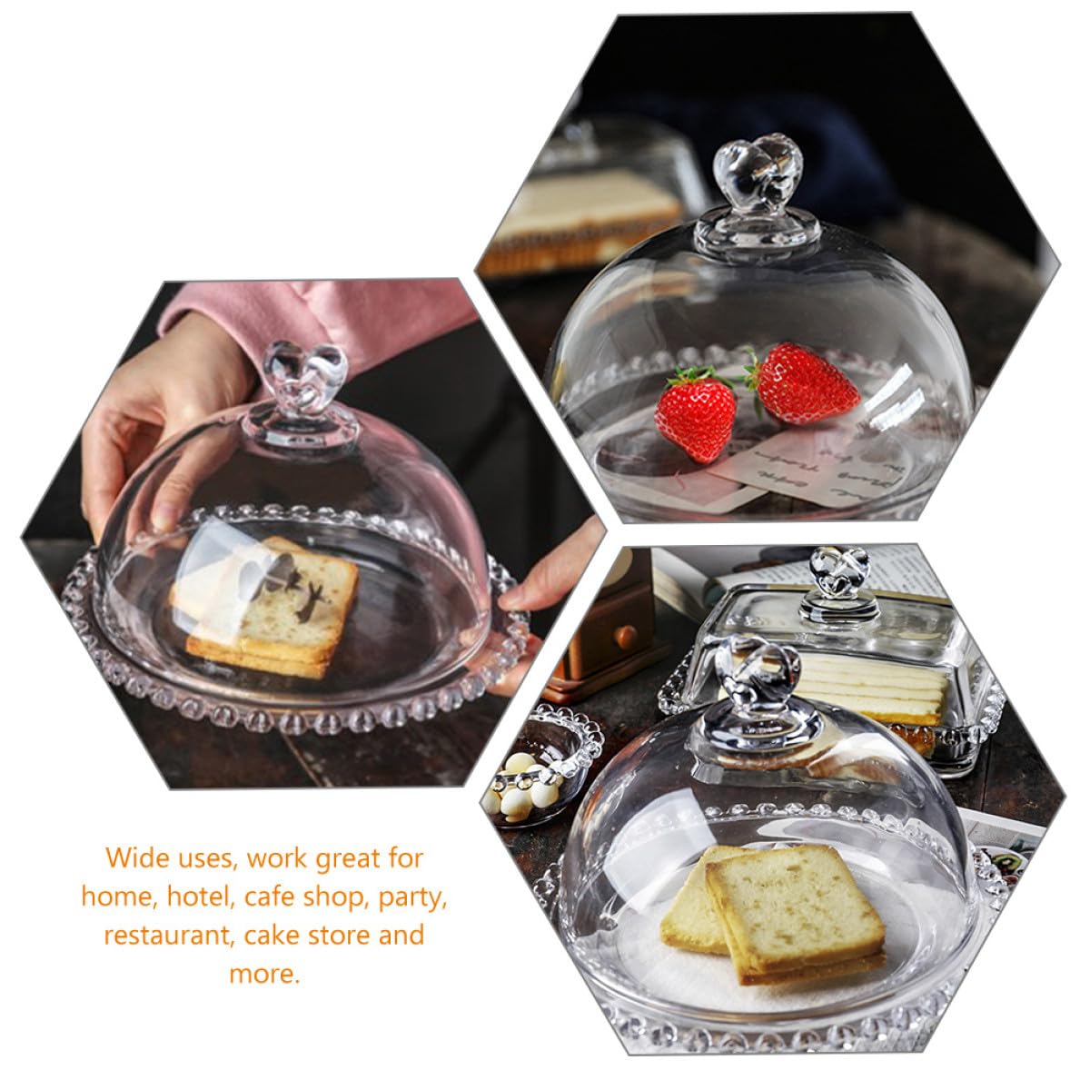 Bandeja de Vidrio para Servir con Cubierta de Cristal Transparente, Soporte para Pasteles y Cupcakes, Plato Redondo de 30 Cm para Postres y Exhibición en Fiestas