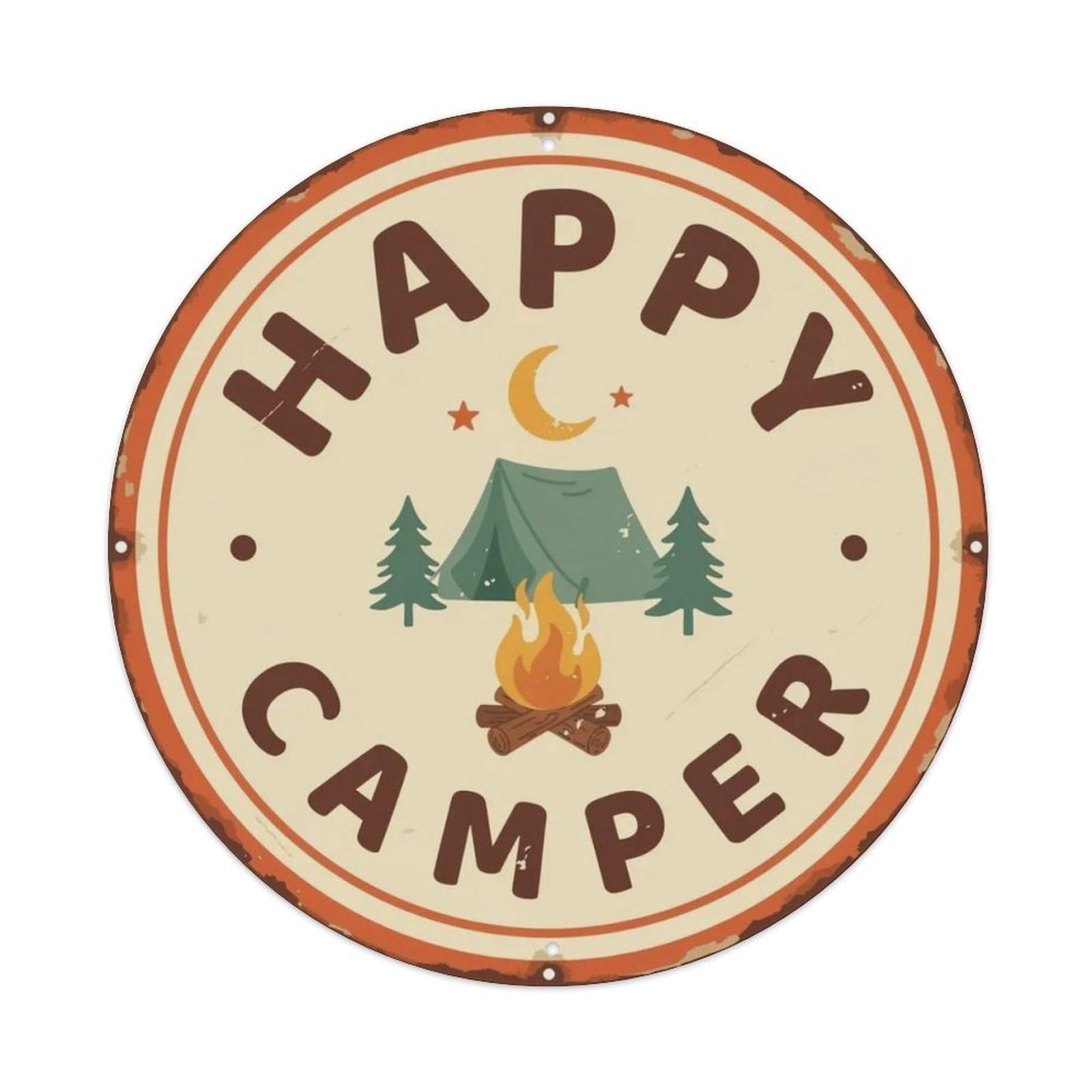 Happy Camper Metal Tin Sign Plaque