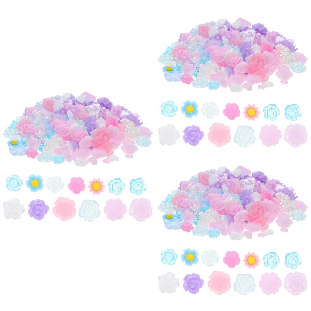 minkissy Set Di 3 Perline in Resina A Forma Di Fiore Di Rosa Con Retro Piatto Ciondoli Decorativi Per Manicure A Forma Di Pipistrello Per Gioielli Di Nail Art