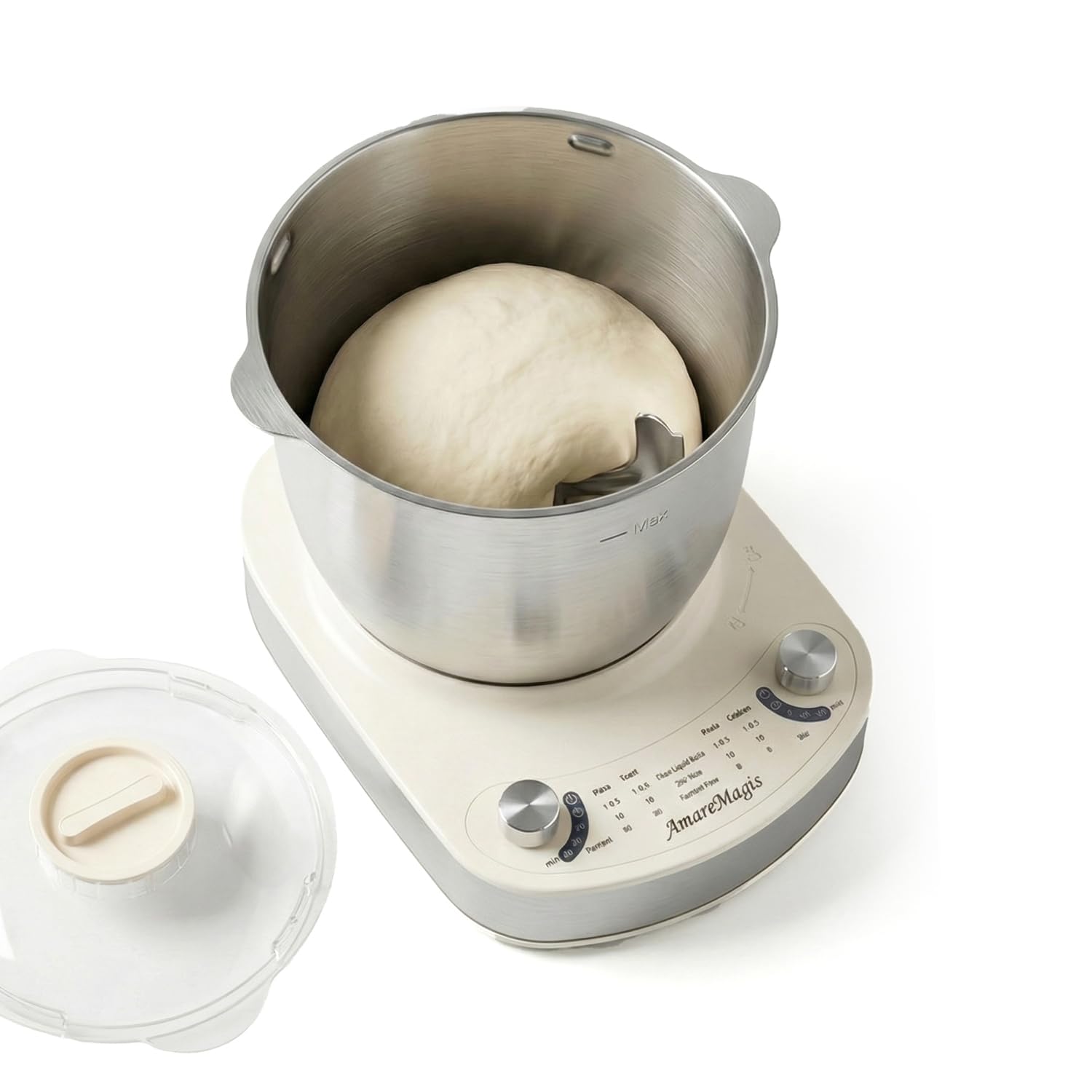 Photo 1 of 7.4QT Electric Dough Mixer with Timer & Fermentation, Dough Kneader Machine for Bread, Pizza, Pasta & Sourdough, Large Capacity Up to 2.1kg Dough, Hands-Free Kneading Machine for Home Baking