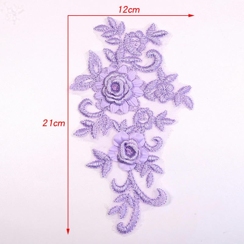 Bruidsjurk Kant Applique Borduurwerk 3D Bloem Kant Patch