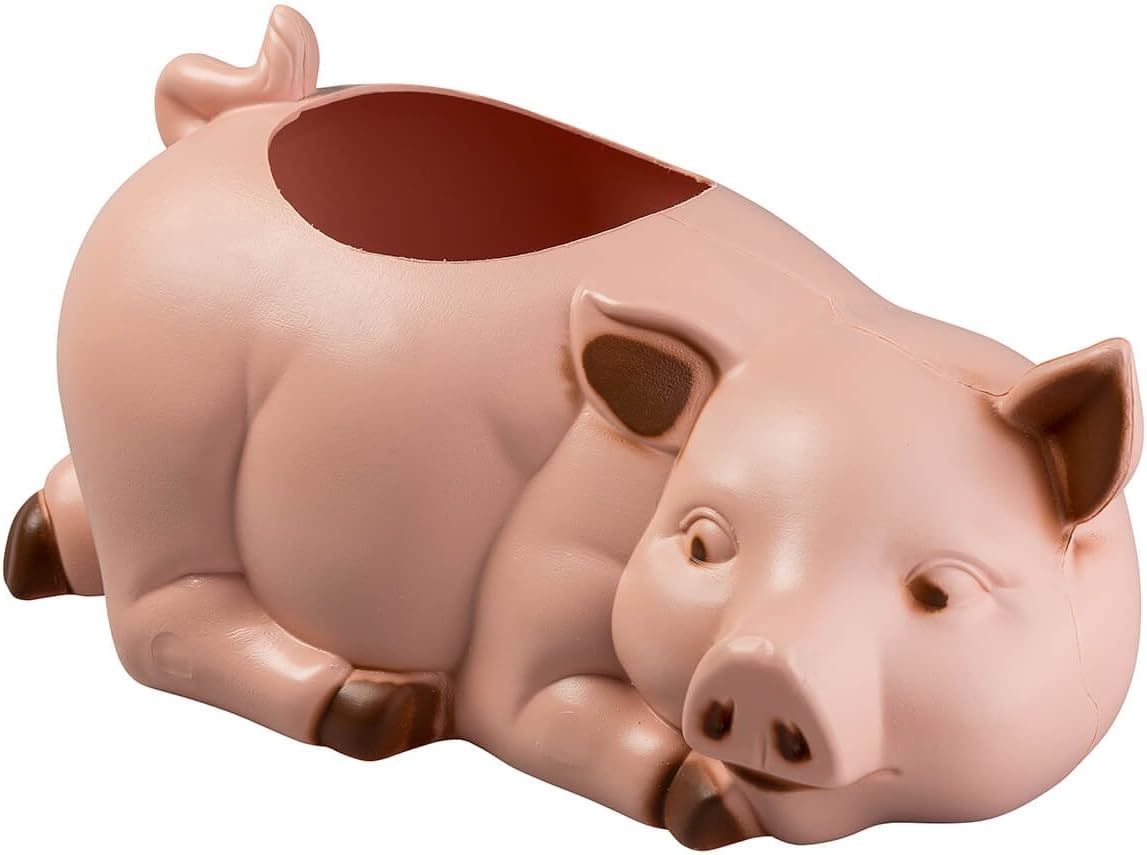 Cado 53360 Outdoor/Indoor Animal Plastic Pig Planter, Pink, 7 x 4 Opening