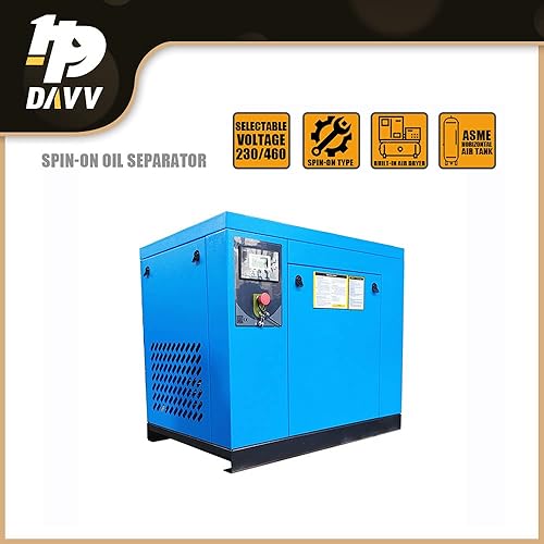 Miniatura 3 de HPDAVV Compresor de tornillo rotativo - 20 HP  15 KW - 71 CFM  150 PSI - 230 voltaje  60 Hz  3 fases - Sistema industrial comprimido de aire NPT de