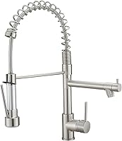 Vista 10 de Grifo de cocina negro mate con rociador, AIMADI - Grifo de cocina comercial, de una sola manija, con rociador desplegable de un solo orificio