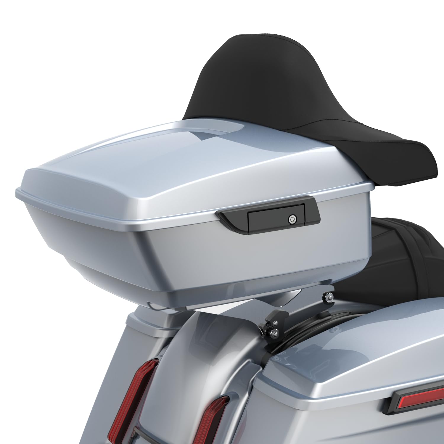 Moto Onfire King Tour Trunk Pack with Accessories Backrest Pad Fit for Harley Touring 1997+ (Barracuda Silver)