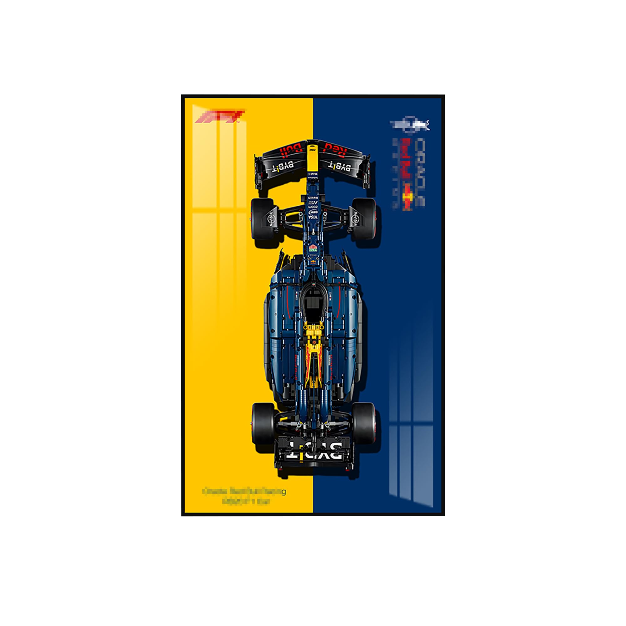 Wandplatte für LEGO Technic 42206 Red Bull RB20 F1, kompatibel mit Le/Go Auto-Display, Geschenkideen für LEGO Fahrzeugliebhaber, nur Wandplatte (Größe