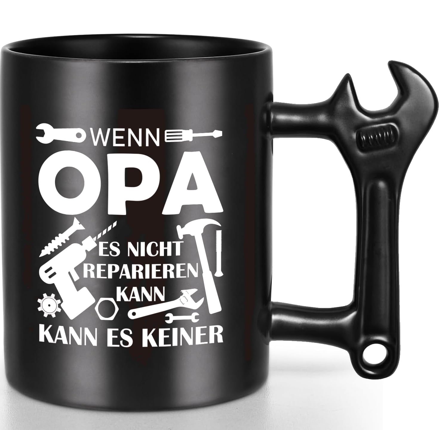 Vatertag Opa Geschenke tasse mit Schraubenschlüssel Griff Wenn Opa es nicht reparieren kann kann es keiner, Geschenke für Opa zum Geburtstag Weihnachten Valentinstag Ostern Vatertag von Enkel