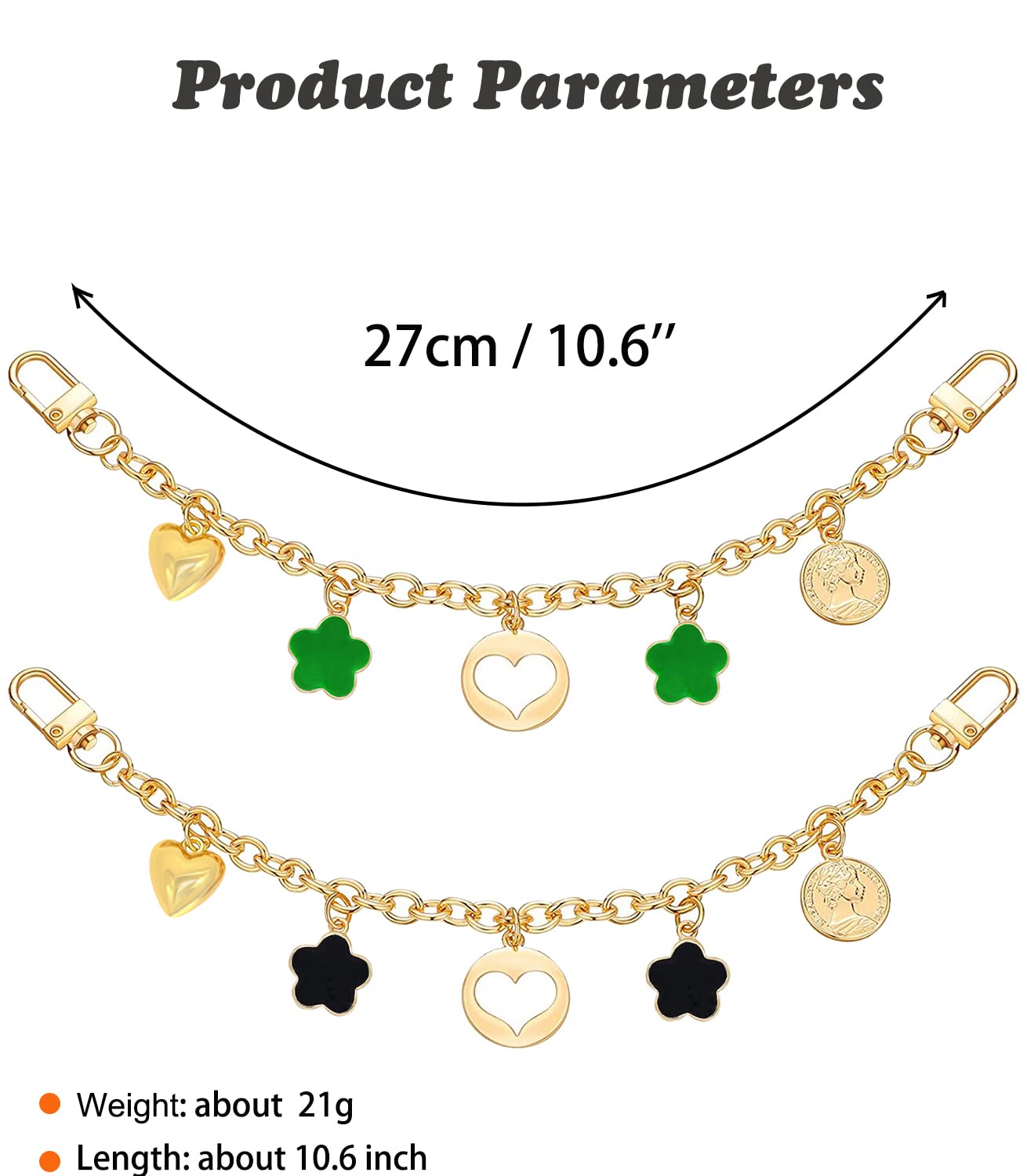 HOSBY Bag Charm Handbag Chains Decoration for Women, Sparkling Pendant Accessories for Purse Designer Shoulder Bag (A)