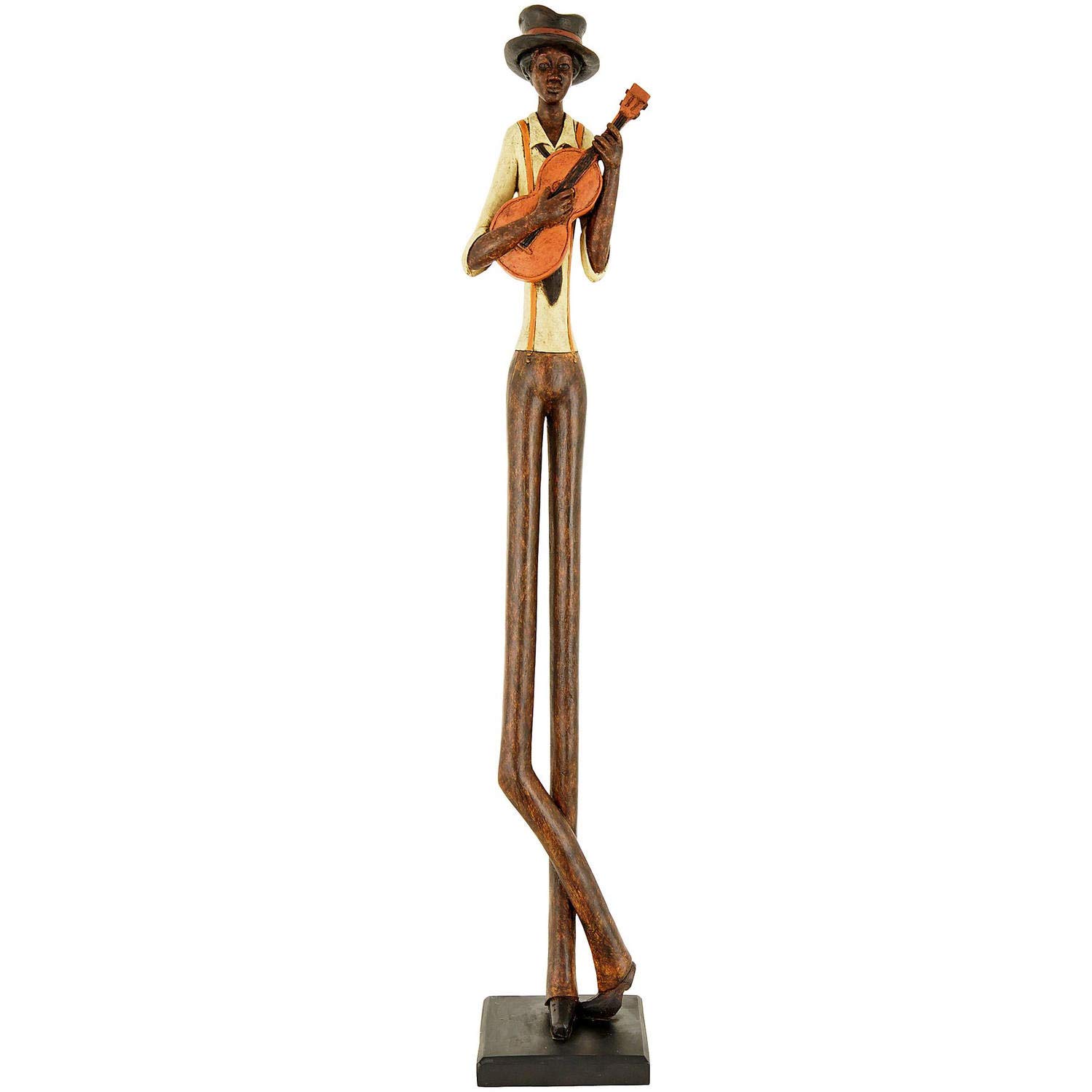 Standing Musician Ornament Jazz Strings Guitar Resin Decor Rustic Music Display