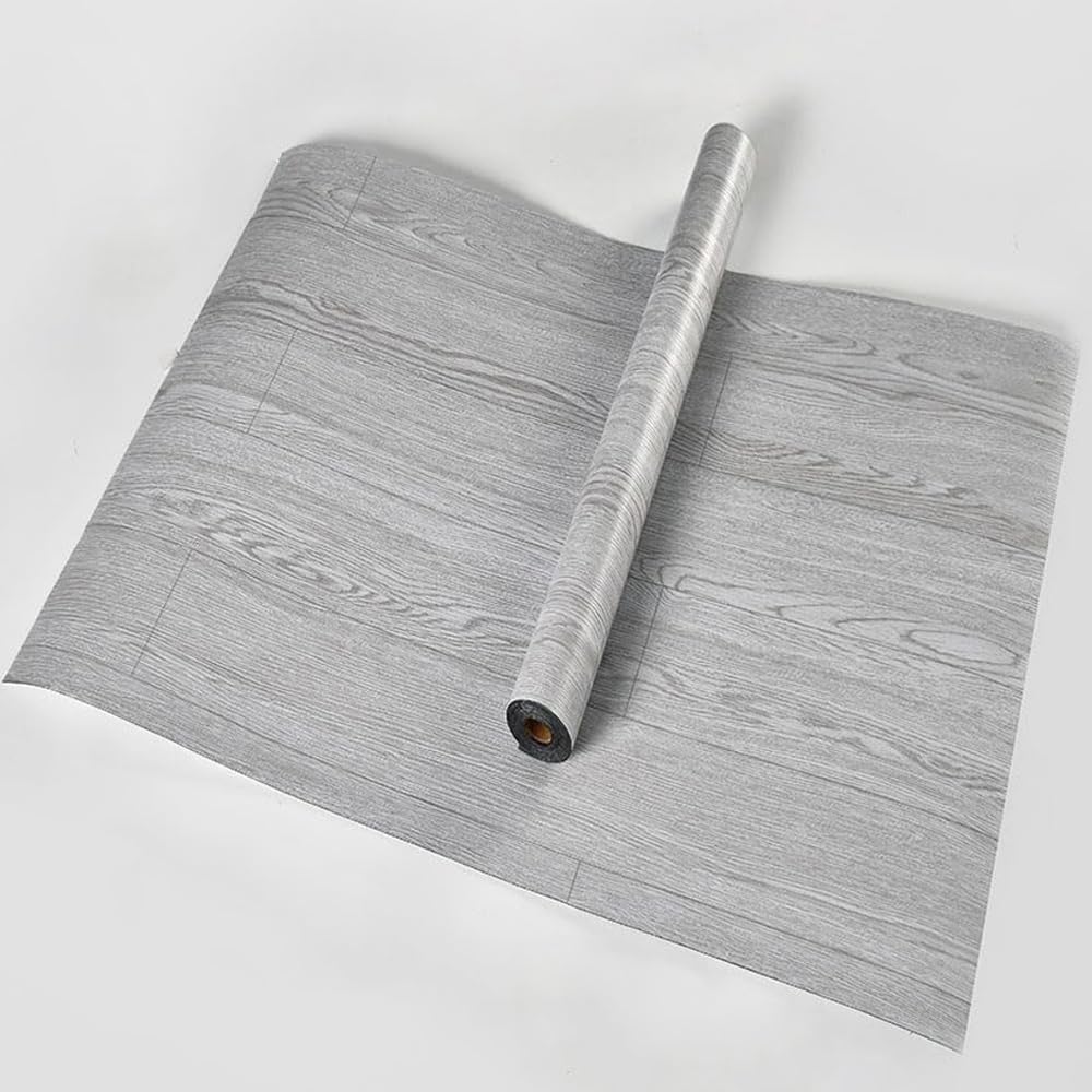 Aozey 3D Retro Laminate Vinyl Flooring Roll, Peel and Stick Linoleum Wood Grain, Vinyl Plank Floor Tiles, Sticky Tiles for Bathroom, Kitchen, RV,