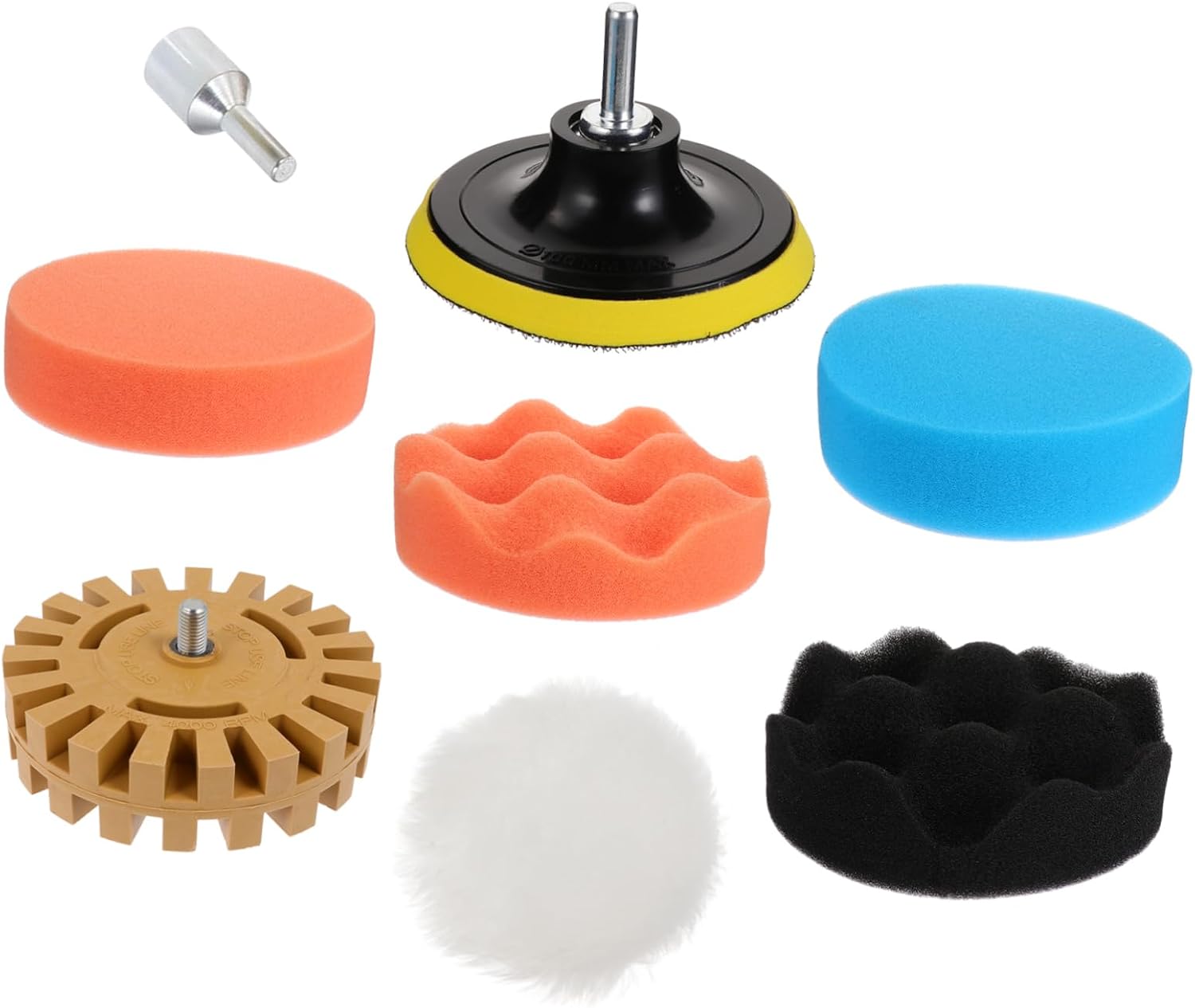 KALLORY 8pcs Rubber Eraser Wheel Decal Remover Kit for Car and Boat Adhesive Removal Sponge and Rubber Tools for Safe Decal and Graphics Removal