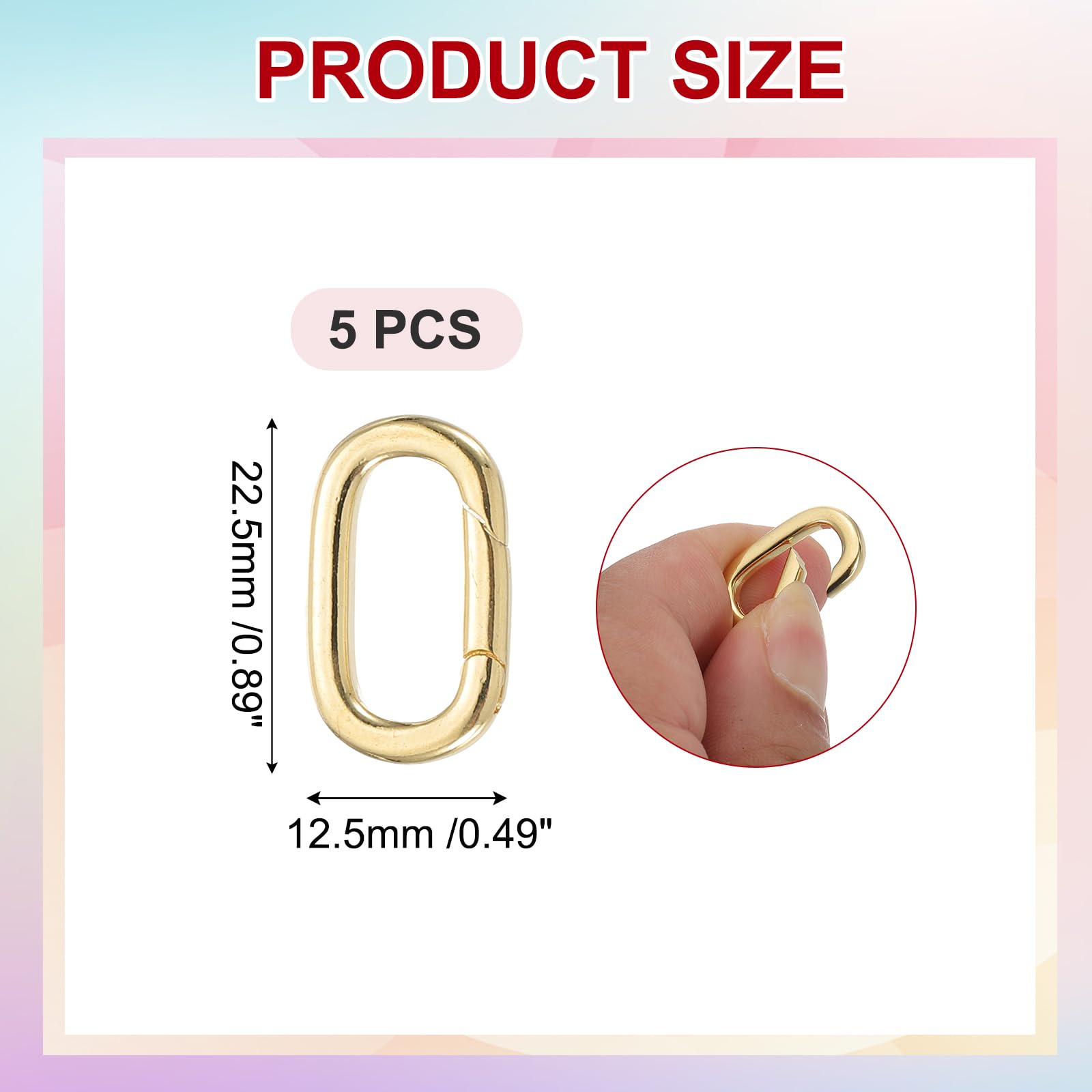 PATIKIL Spring Oval Clip Pendant Clasp - Image 2