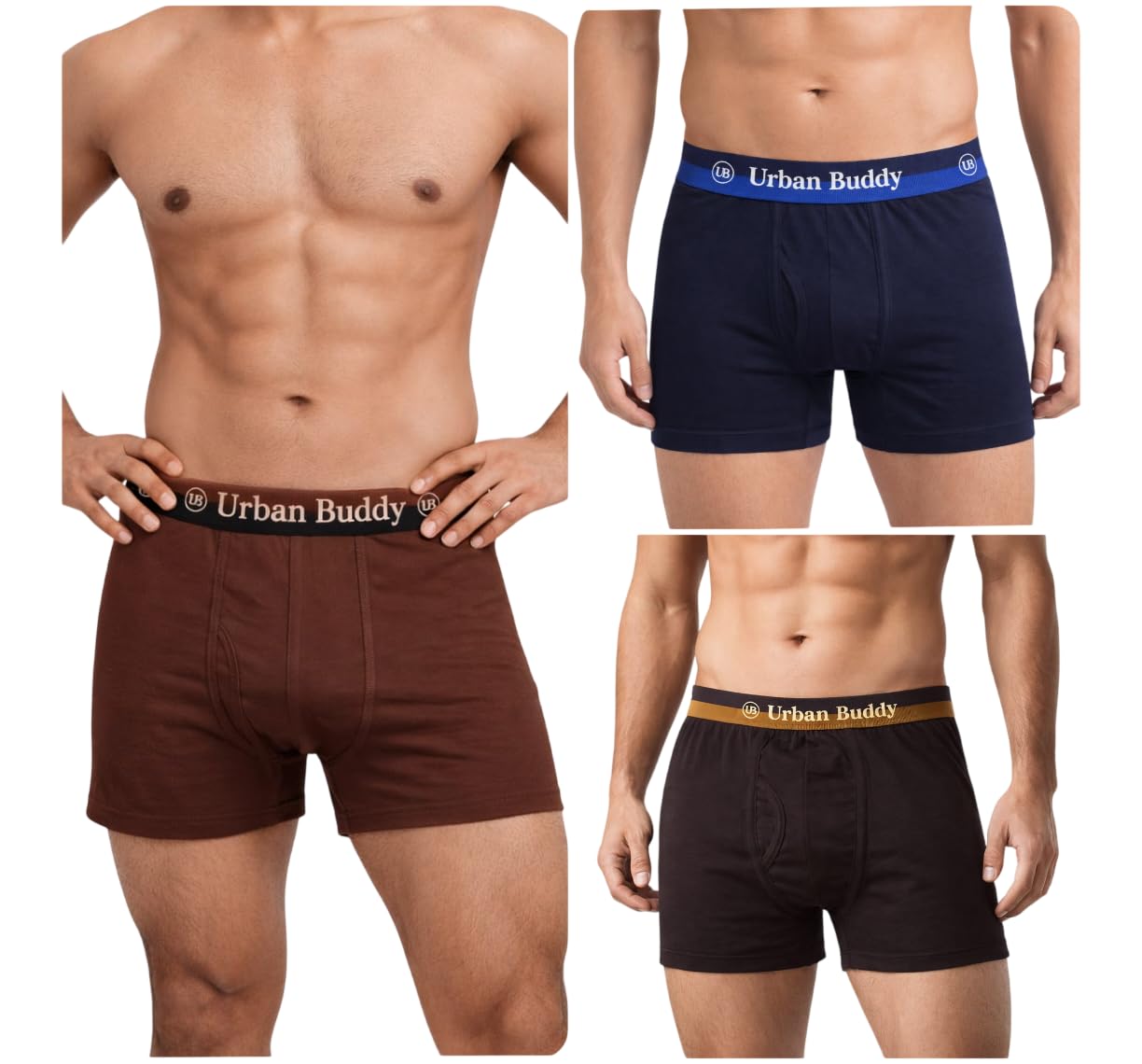 Men’s Cotton Stretch Trunks Pack of 3 | Soft Breathable Underwear | Elastic Waistband | Comfortable Everyday Innerwear-image-37