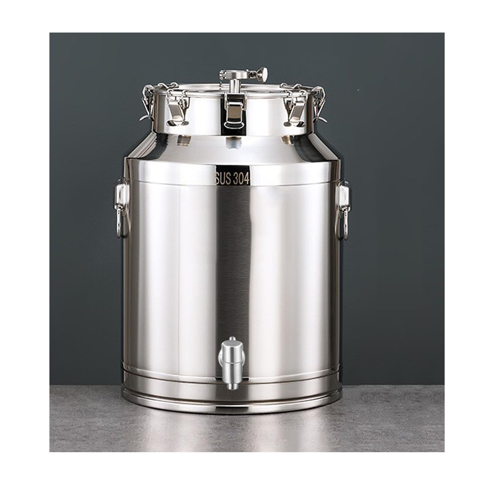 Fermentatore, Grande capacità 28L fermentatore in Acciaio Inox con Rubinetto e Coperchio sigillato - Contenitore da Cucina per Lo stoccaggio di liquidi con Maniglia per Il Trasporto