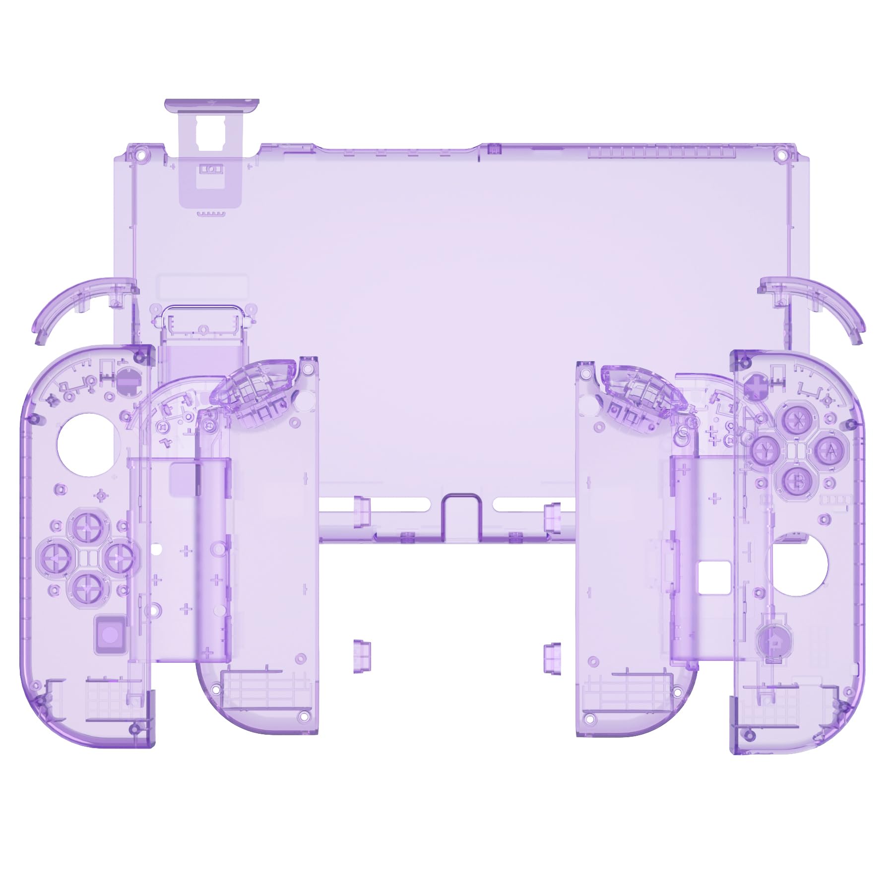 eXtremeRate Carcasa Cristalina para Nintendo Switch Accesorios Funda Protector Shell Placa de Reemplazo con Botones para Nintendo Switch Consola Joycons Control(Cristal Violeta)