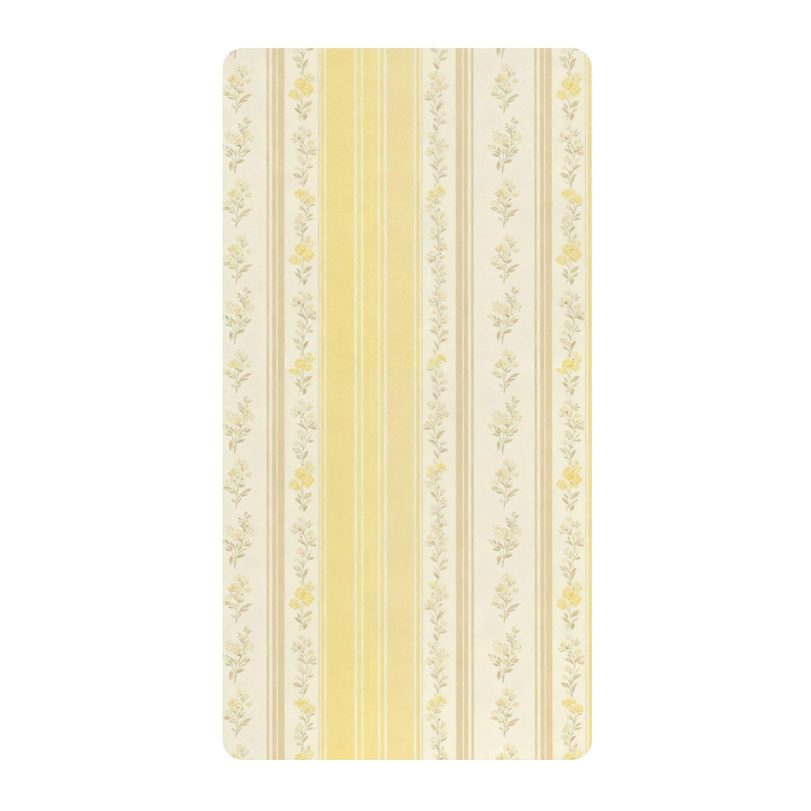 Drap de berceau en coton doux à rayures florales jaunes pour chambre de bébé