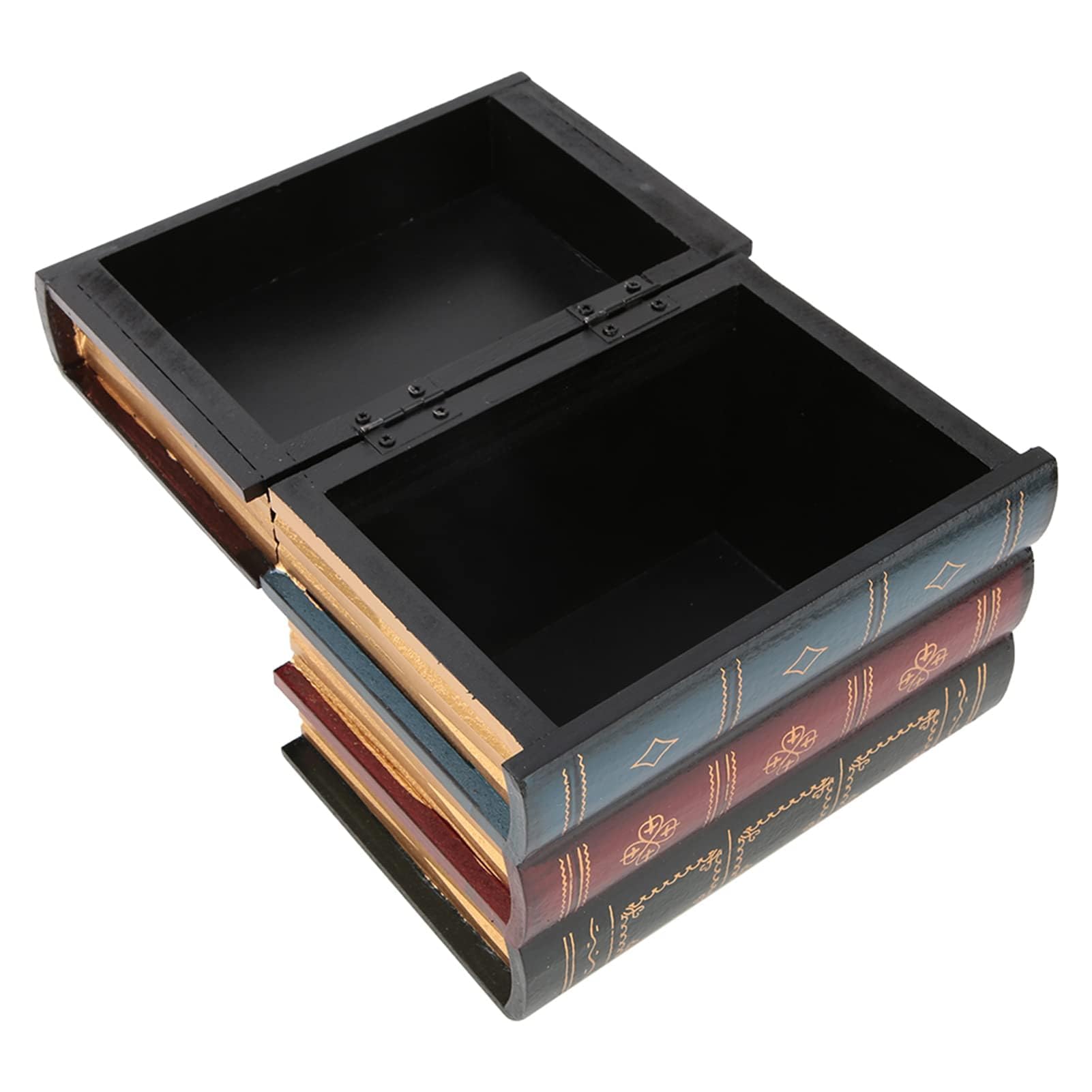 Scatola di immagazzinaggio decorativa per libri, scatola di immagazzinaggio di libri finti in legno vintage Scatole di immagazzinaggio decorative con coperchi Decorazioni antiche per la casa(L)
