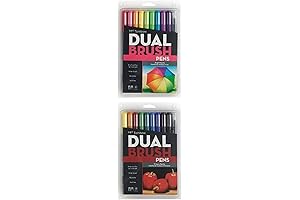 Tombow 56185 Dual Brush Pen Art Markers, Bright and Primary Colors