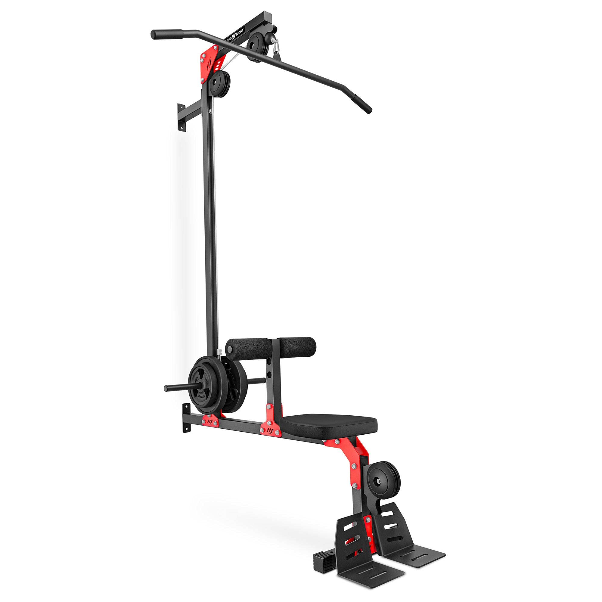 Marbo Sport - Latzug Station, Klimmzugstange Hantelbank - Kraftstation für Zuhause - LAT-Machine MH-W102 2.0 - Sportgeräte Fitnessgeräte für Zuhause - Kabelzugstation Kabelturm Homegym Trainingsgeräte
