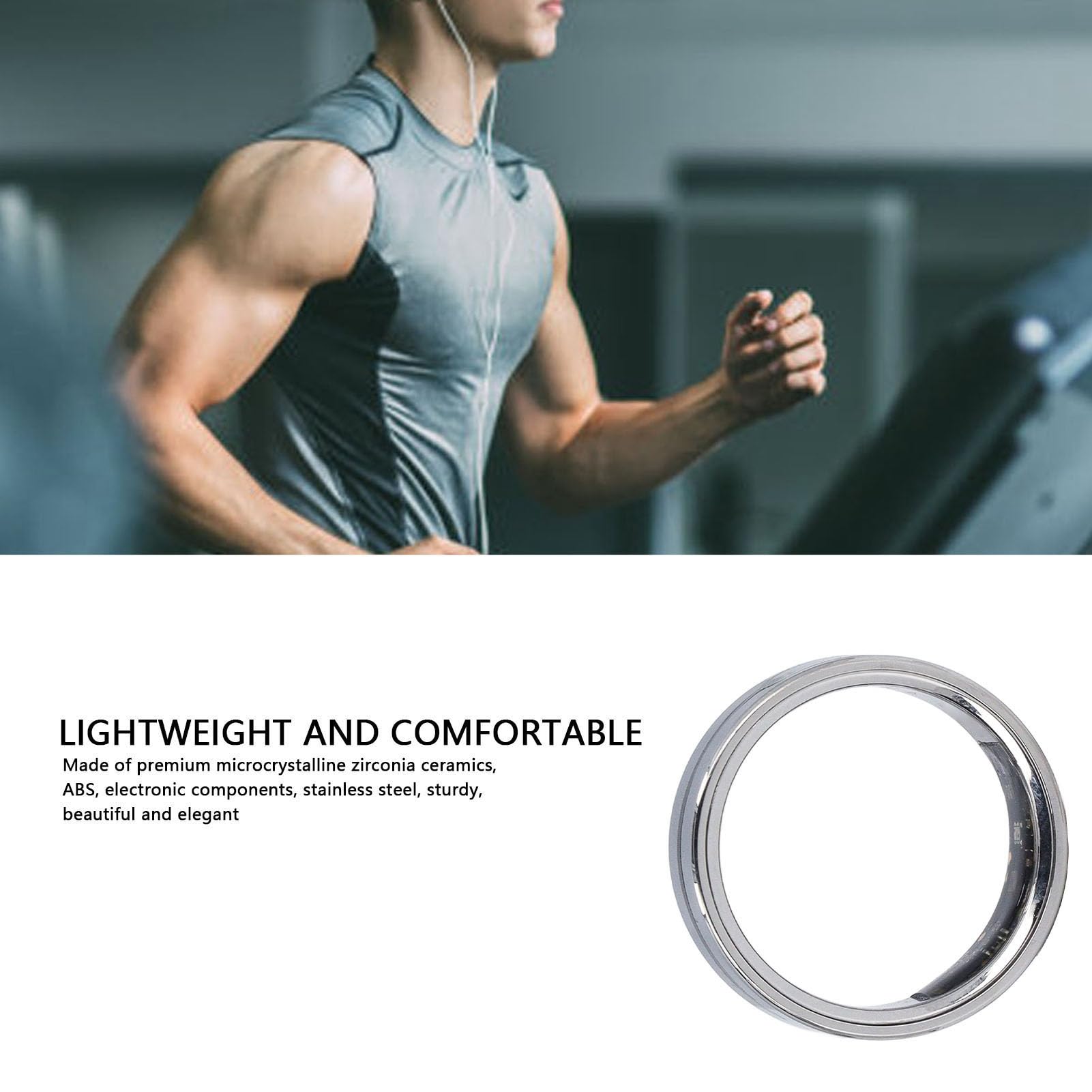 Cuifati Smart Ring, Health, Sleep Monitor with Touch Control, Body Temperature, Steps, SOS Alerts, Menstrual Cycles, Waterproof, Touch Control for Men Women (#10)