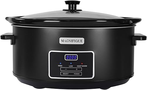 Miniatura 1 de Magnifique - Cacerola de gran capacidad de 8 cuartos de galón con ajuste para mantener el calor, electrodomésticos de cocina, negro, acero inoxidable