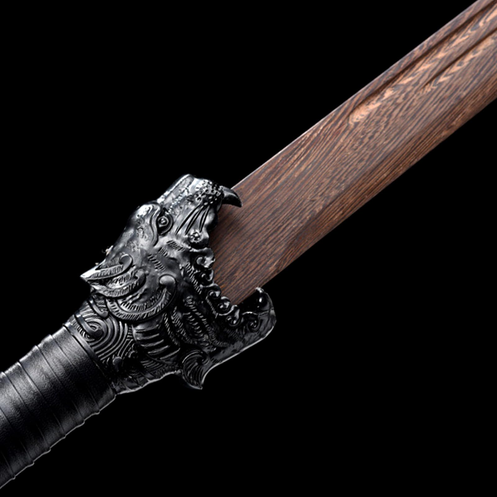 Espadas Rectas Hechas a Mano de 107 cm,Espada samurái de Palisandro Natural,Espada de Entrenamiento Katana de Madera para Regalos,exhibiciones,Cosplay,Artes Marciales,decoración