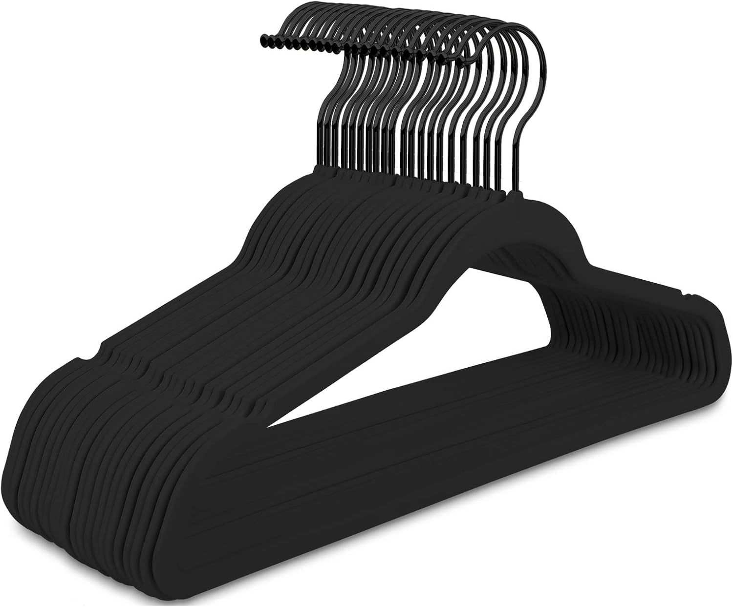 Premium Thin Plastic Hangers,Black 20PCS Slim Plastic
