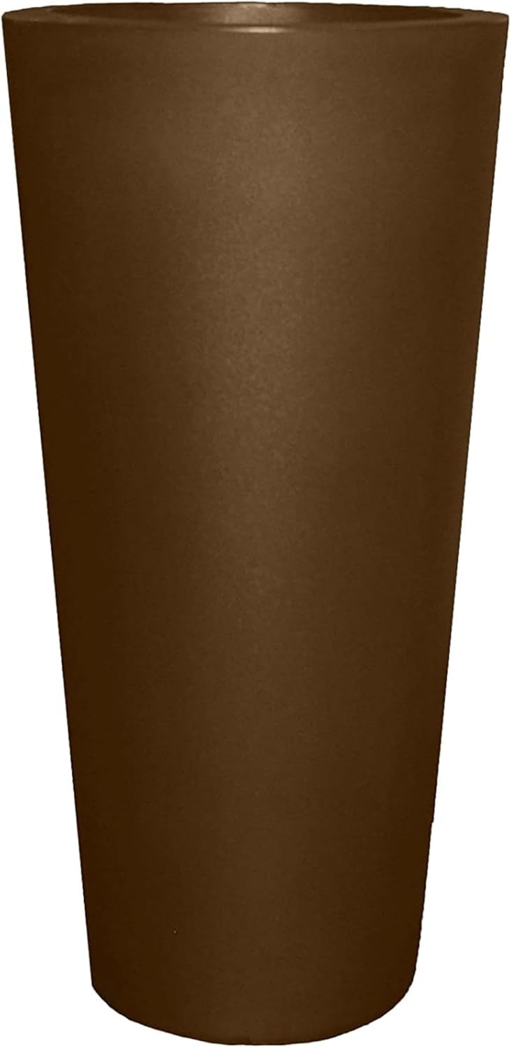 Tusco Products Cosmopolitan Tall Round Garden Planter, 32-inch, Oxblood