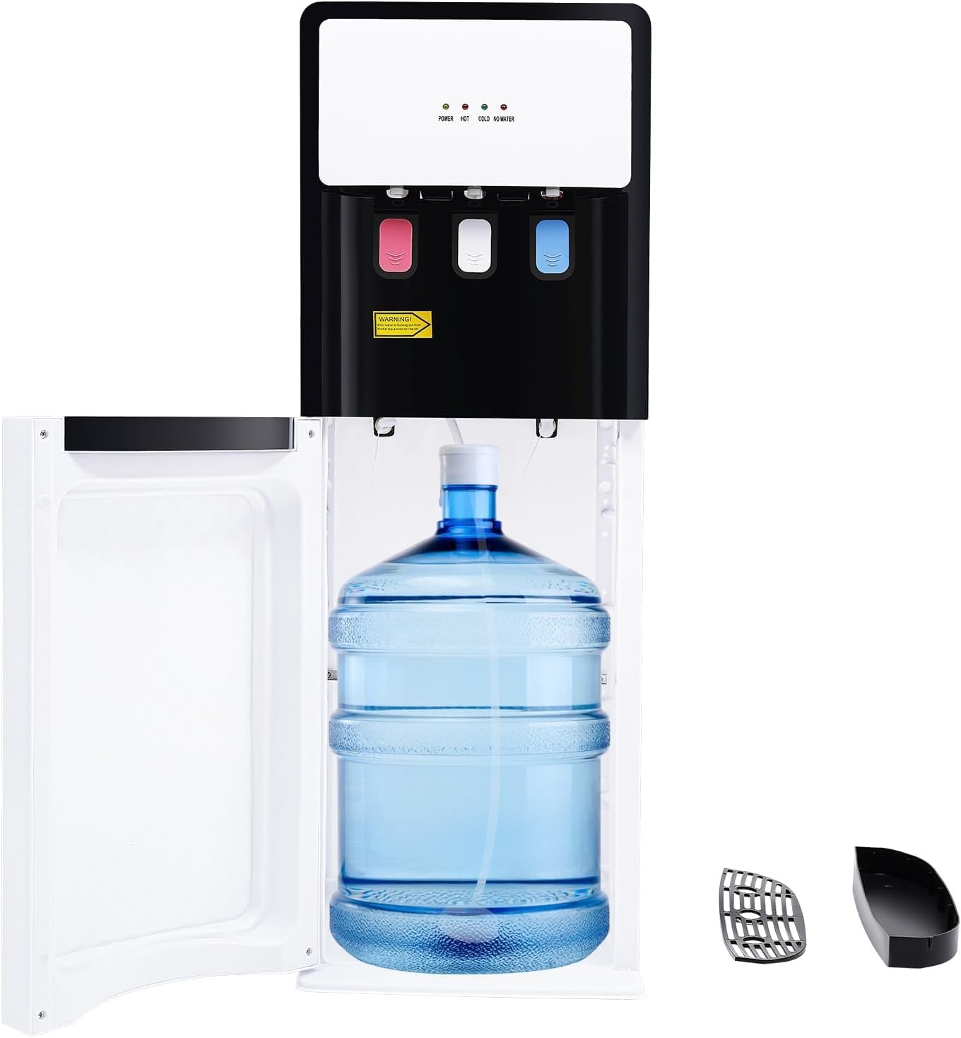 500W Bodenstehender Wasserspender, Kalt Heiß Doppelfunktion Wasserspender mit Thermostat-Schutz für Hause, Büro, Schlafzimmer, Wohnzimmer