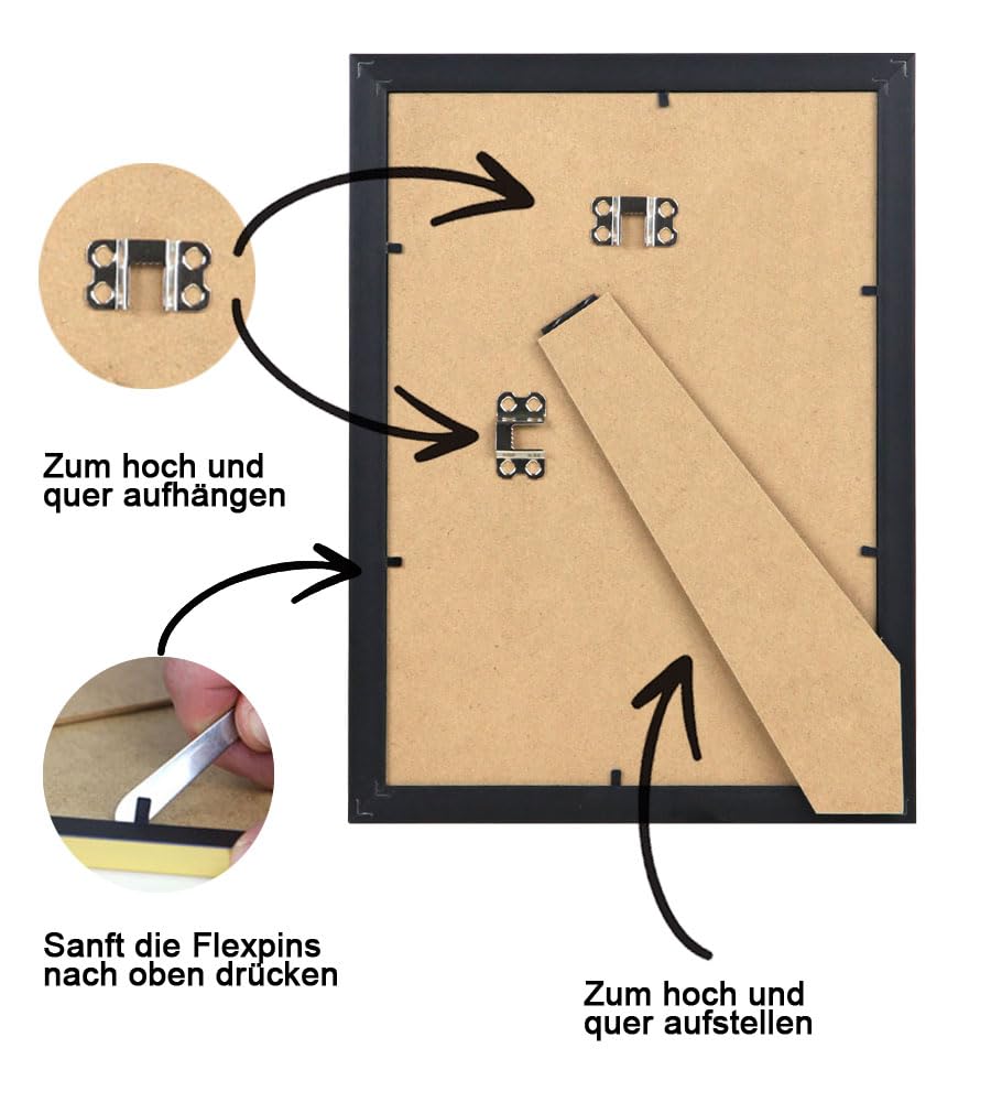 IDEAL TREND 2er 3er 5er 10er Pack Dokument Bilderrahmen 21x29,7 DIN A4 Urkunde Foto Rahmen: Farbe: 10er Pack Silber