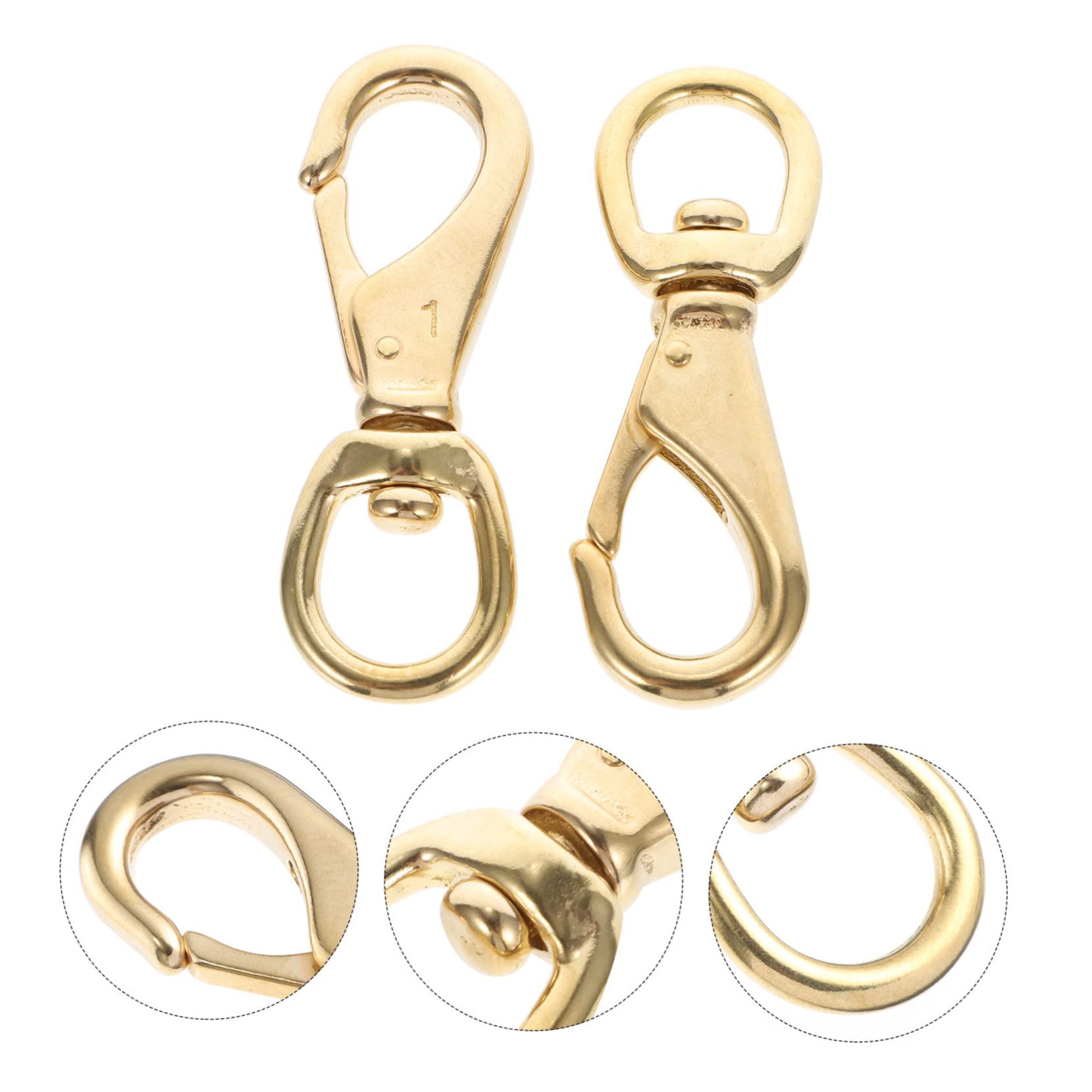 6piezas Hebillas De Mano Multifuncionales De Cobre Accesorios Para Bolsos y Maletas Mosquetones Giratorios Para Práctico y Resistente