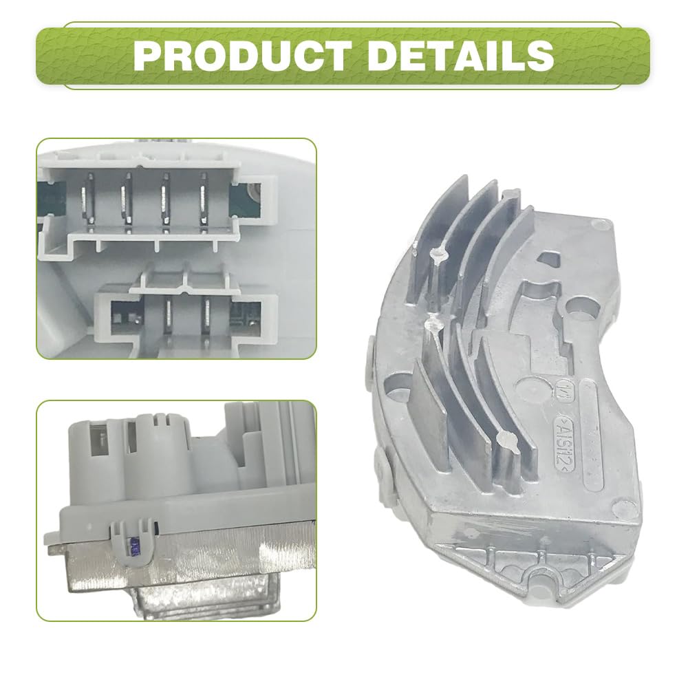 1 resistencia de motor de ventilador frontal HVAC de 4 y 2 pines compatible con BMW Serie 1 M Base 3.0L L6 - Gas 2011, compatible con BMW 128i Base 3.0L L6 - Gas 2008-2013