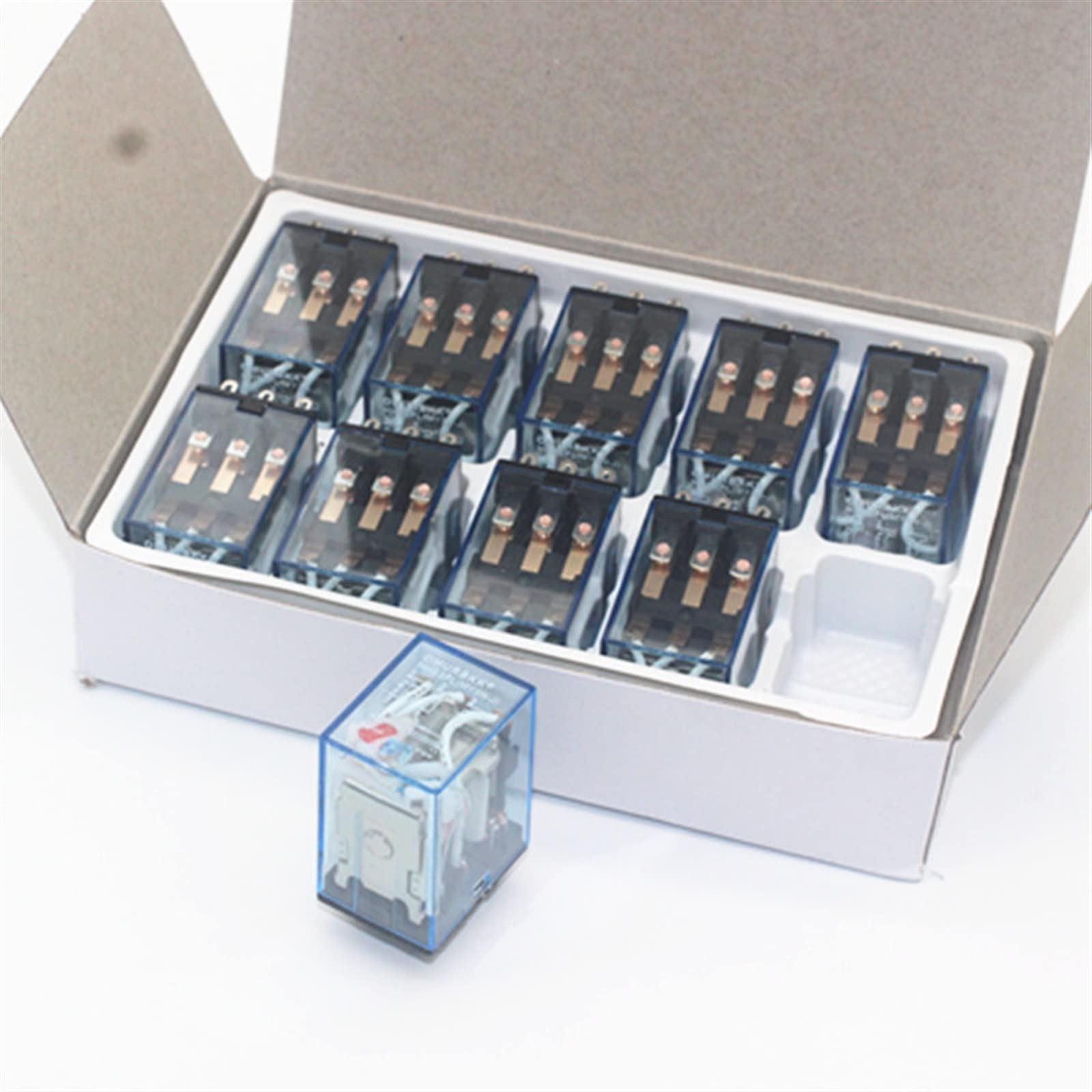 JGNAYRKJQI 10PCS Micro Mini Relay HH53P MY3NJ MY3 11-Pin DC12V/DC24V/DC110V/AC220V Coil General Purpose Intermediate Electromagnetic