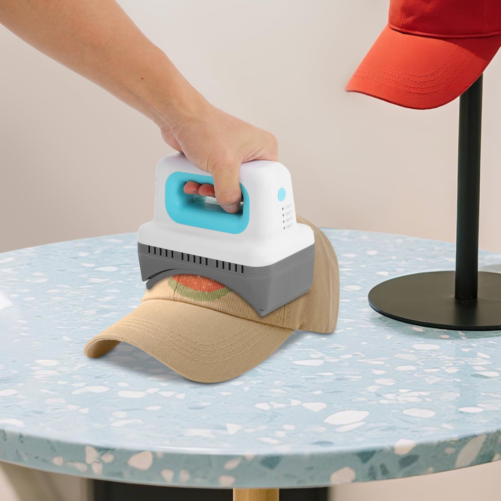 Mini presse de transfert et machine à repasser portable pour chapeau de pêcheur